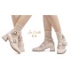 Iris Corolla Tulips Chunky Heel Shoes(Reservation/6 Colours/Full Payment Without Shipping)